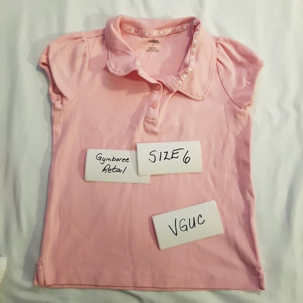 Gymboree pink polo top size 6